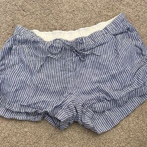 Vineyard Vines Blue and White Striped High Waist Shorts